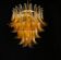 Vintage Murano chandelier, Murrina style, with amber glass petals.