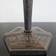 Lampe de table Art Déco tardive en bronze avec abat-jour coquille Capiz années 1950