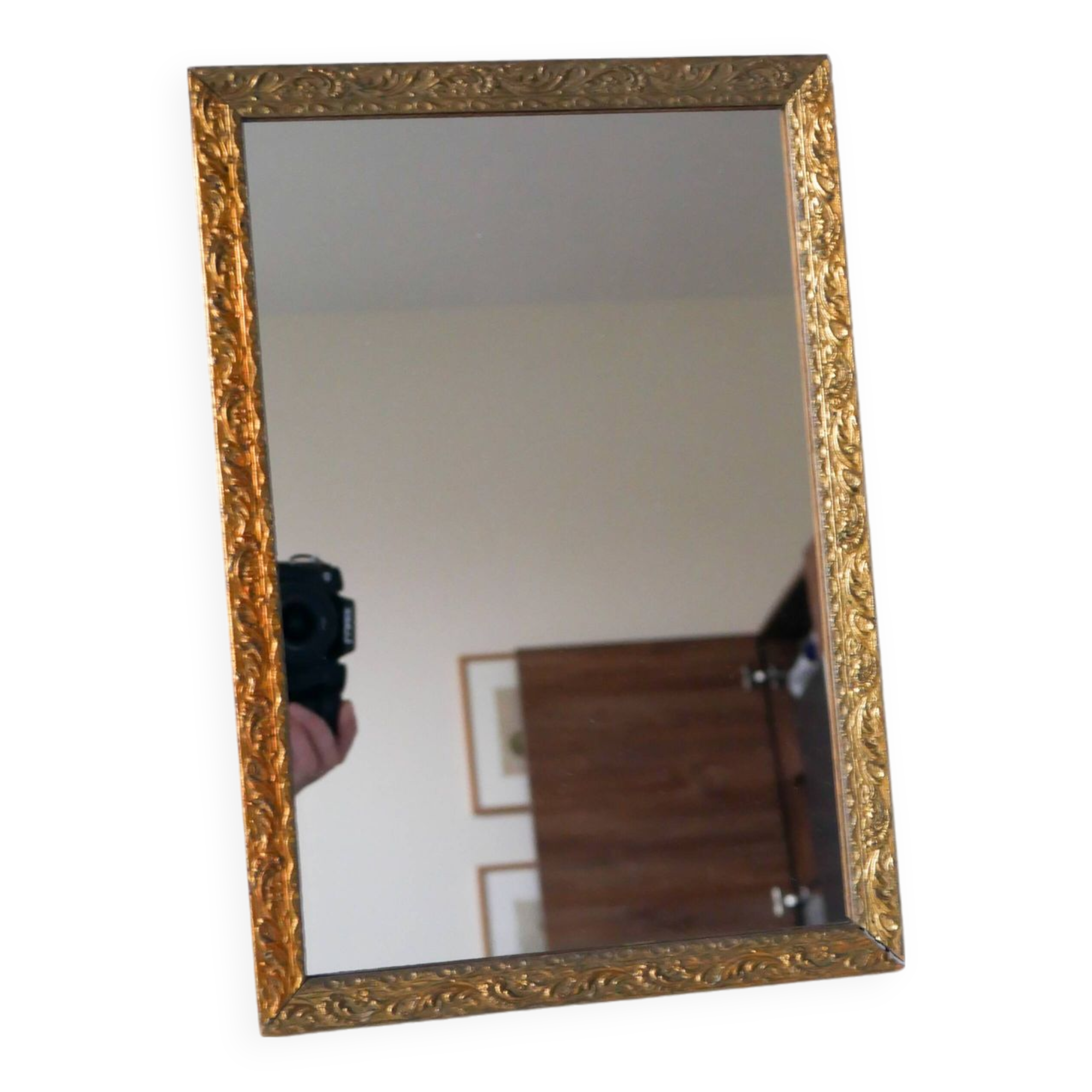 20th century wooden and gilded stucco mirror