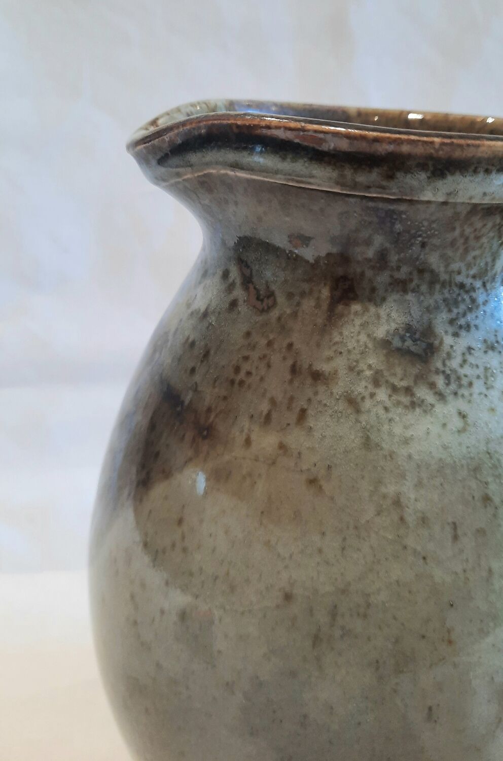 Vintage glazed stoneware pitcher