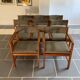 Set 6 chairs and 2 vintage Scandinavian teak and tweed chairs