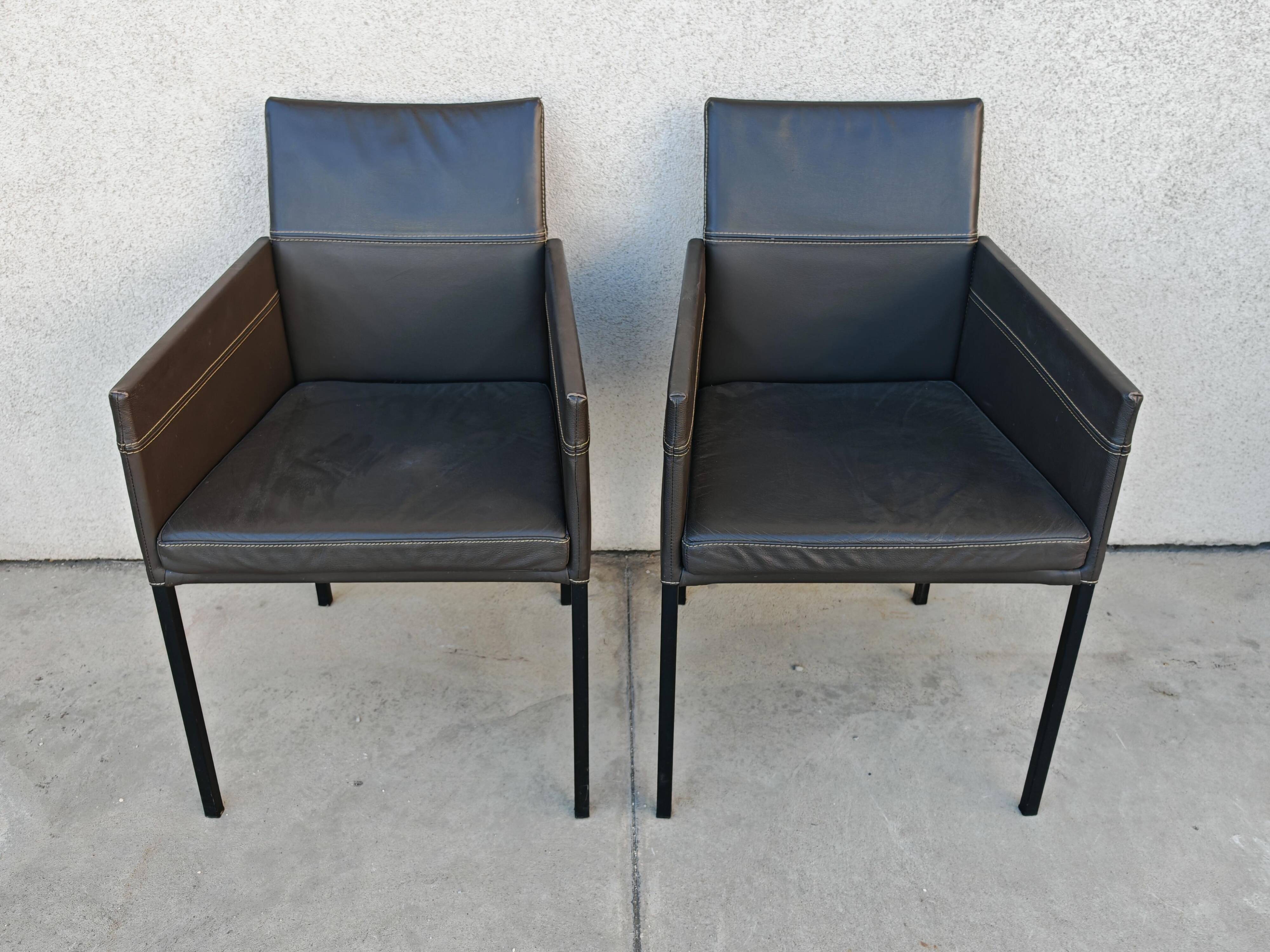 Pair of leather armchairs Texas by Karl Friedrich Förster for KFF