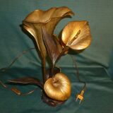 Bronze lamp with arum flowers