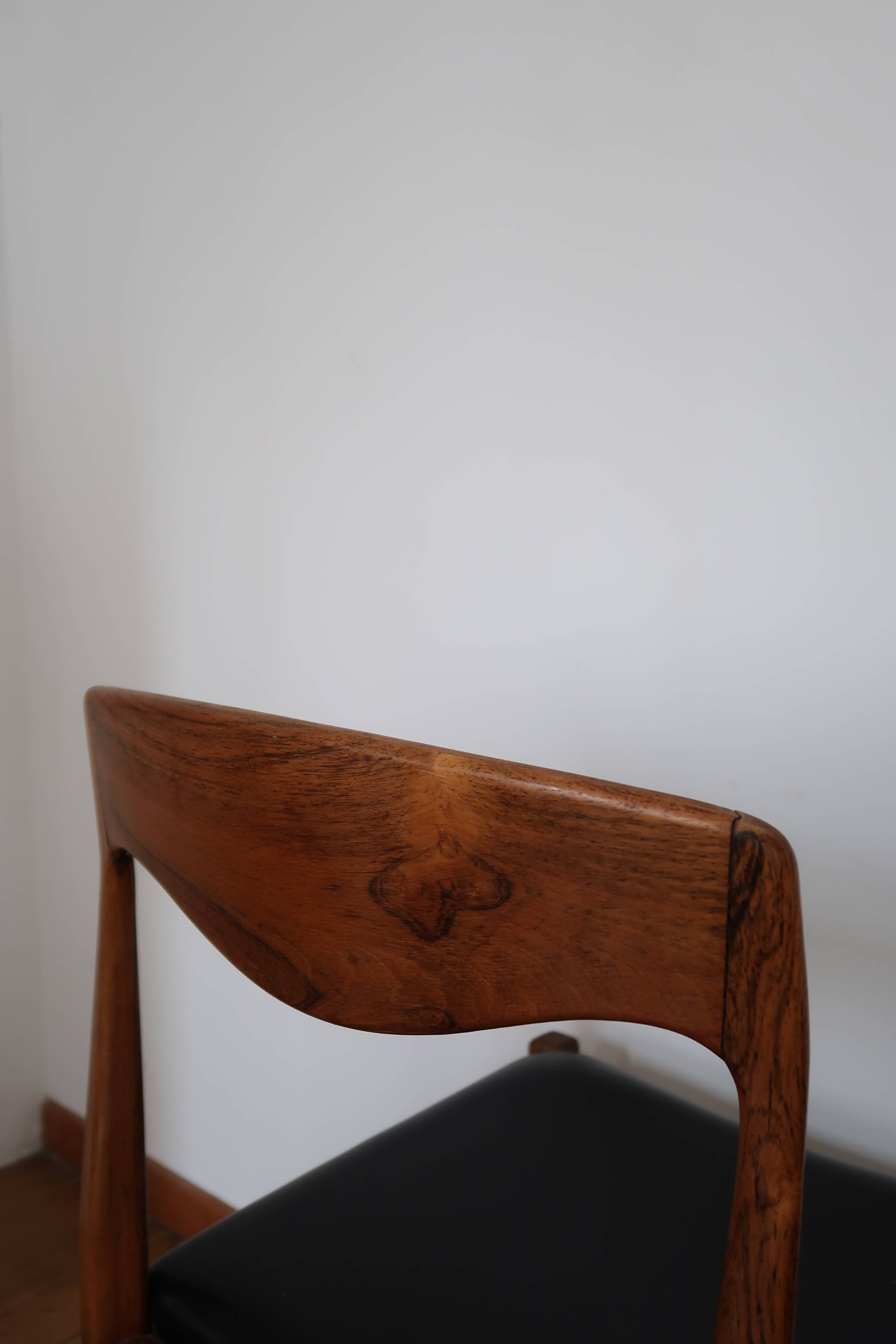 Lot de 8 chaises scandinaves palissandre skaï