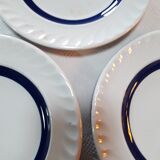 Lot de 5 assiettes à dessert 19,6cm bleues et blanches
