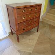 Art Deco chest of drawers - 4 drawers - locks - checkered wood veneer top - 50s