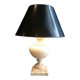 Ceramic lamp on a travertine base