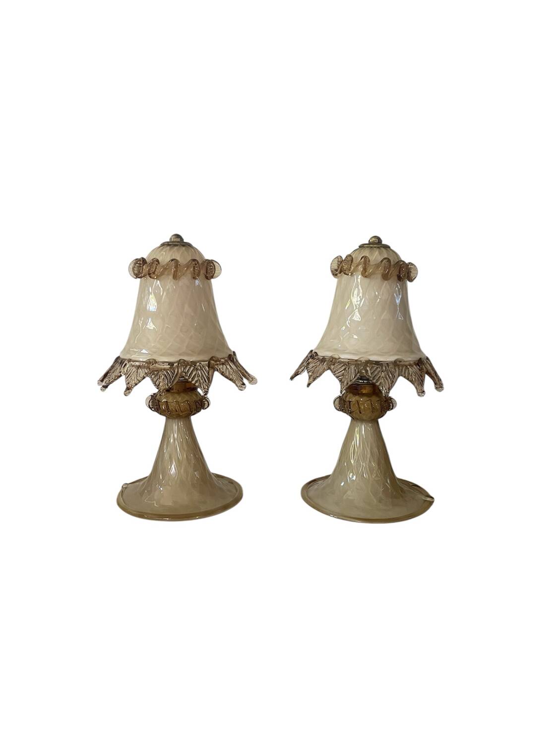 Paire de lampes de chevet en verre de Murano