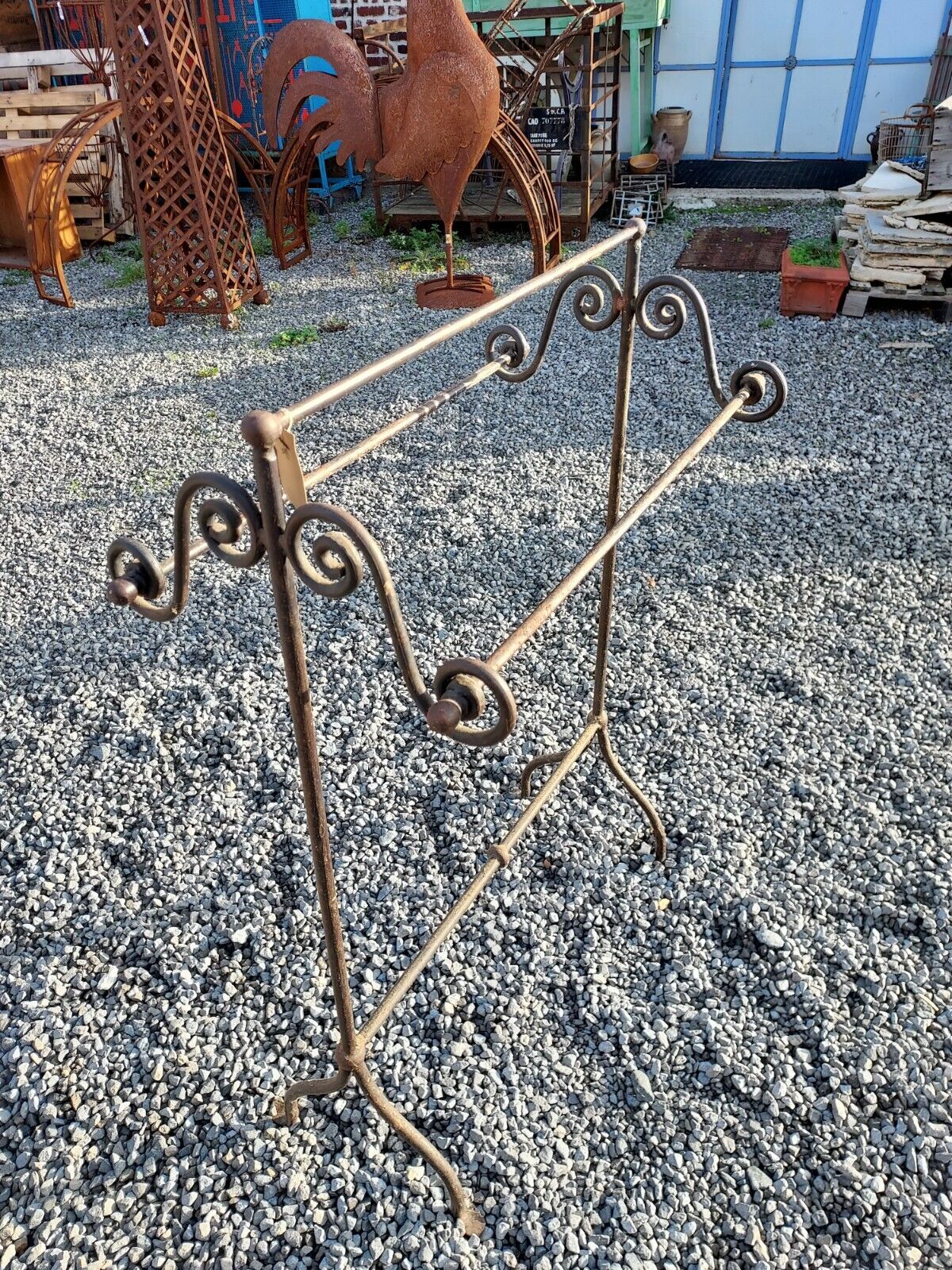 Wrought iron towel rack