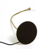 1980s brass halogen table lamp by Florian Schulz model Esa with gooseneck