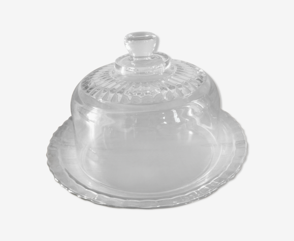 Glass arcopal cake dish with bell