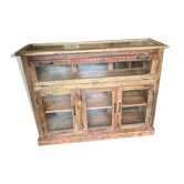 Vitrine comptoir bois exotique
