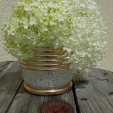 art deco type vase in white and gold speckled glass