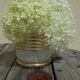 vase type art déco en verre moucheté blanc et doré