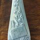 Old silver metal strawberry serving shovel spoon Ercuis goldsmith lily of the valley model