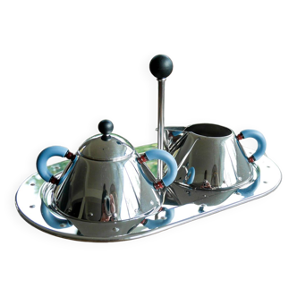 Alessi by Michael Graves cream pot and sugar bowl tray