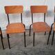 Set of 4 vintage tubular school chairs from the 60s 70s