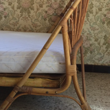 Vintage rattan basket bed