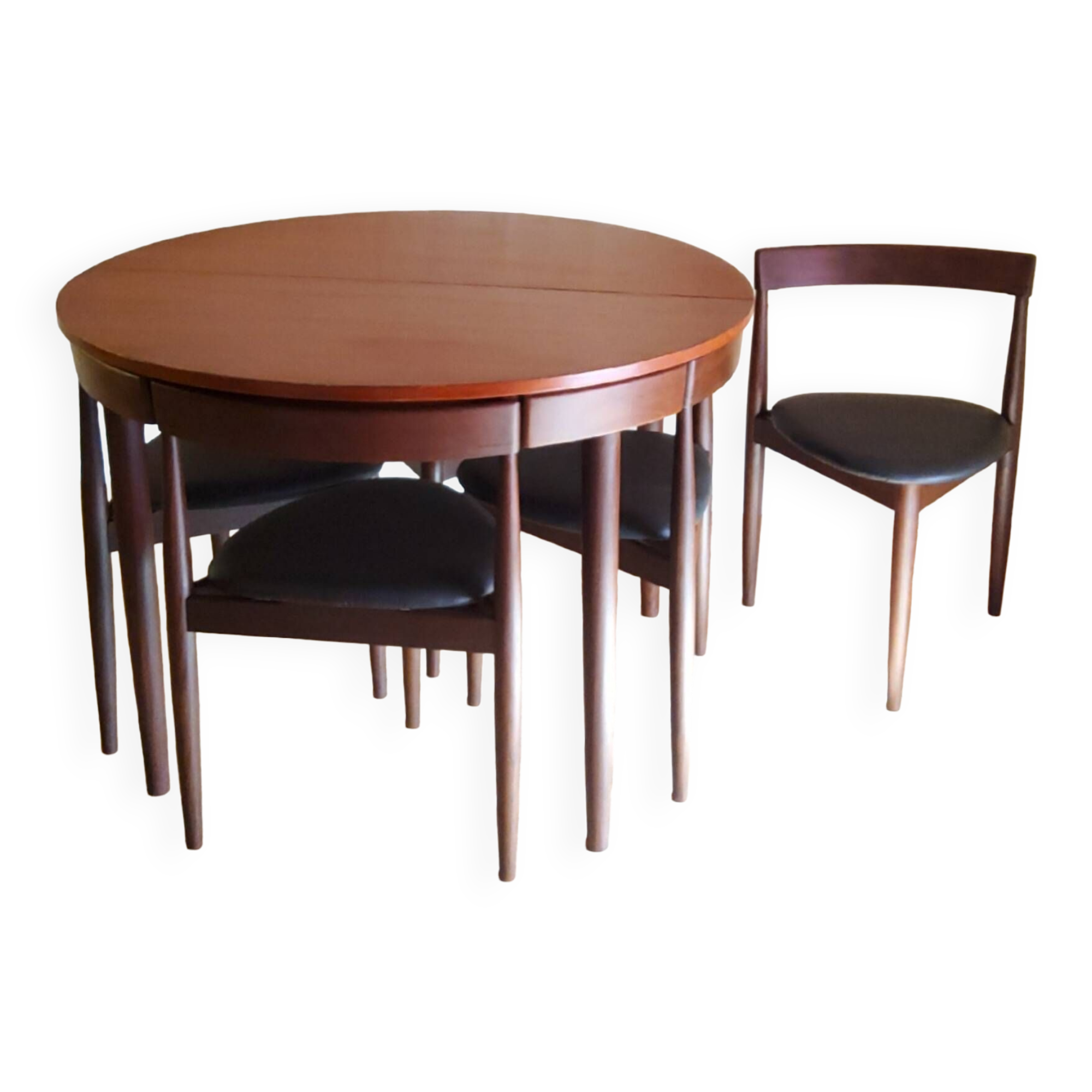 Danish Scandinavian table and chairs by Hans Olsen for Frem Røjle 1960