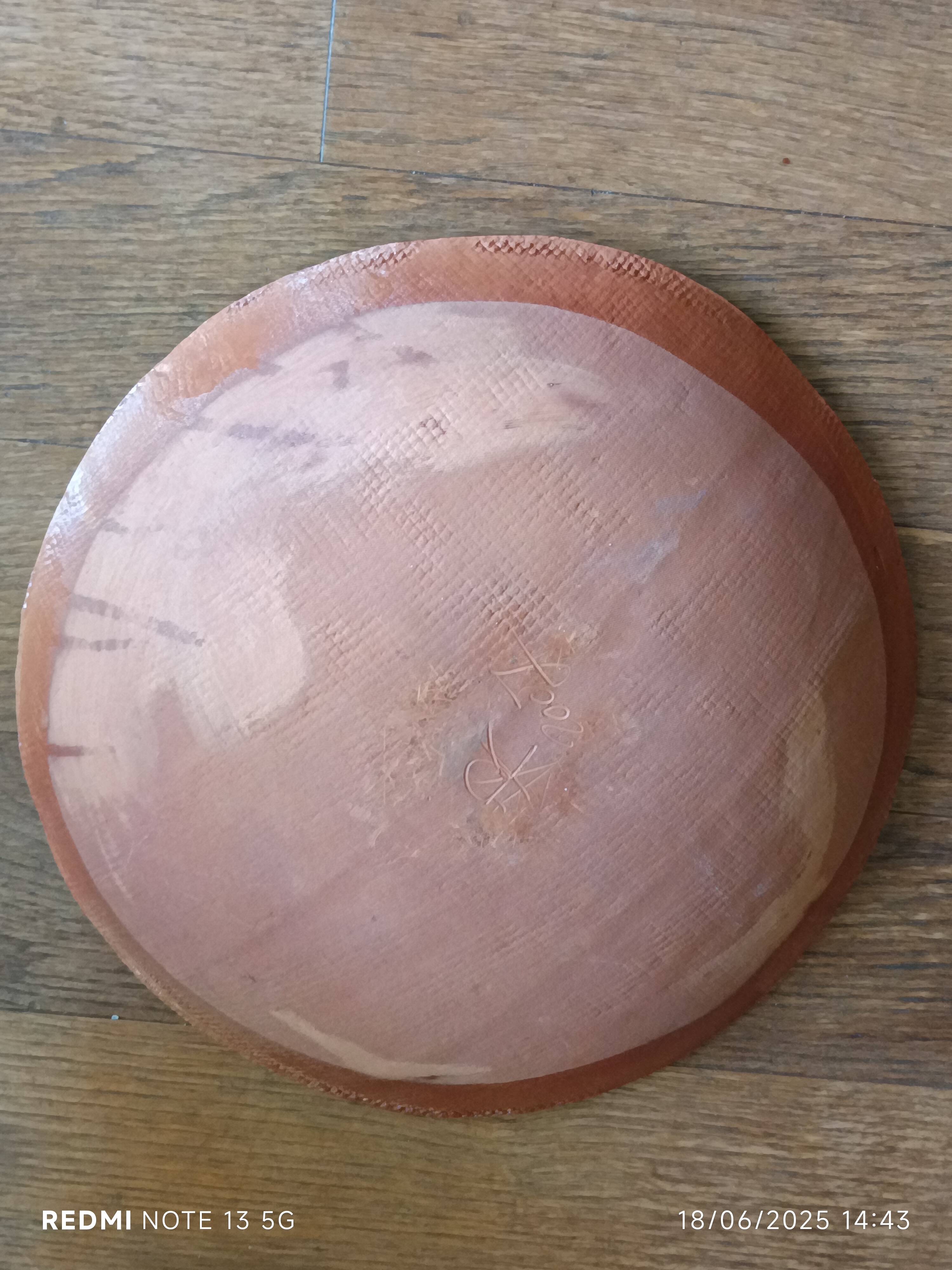 large ceramic fruit bowl with ethnic and turtle decoration 2007