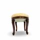 An antique Italian bar chair and a matching tufted vanity stool.