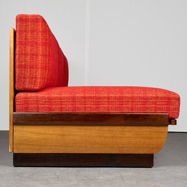 Sofa-lit Art Déco par Jindřich Halabala pour UP Závody, années 1950, Tchécoslovaquie
