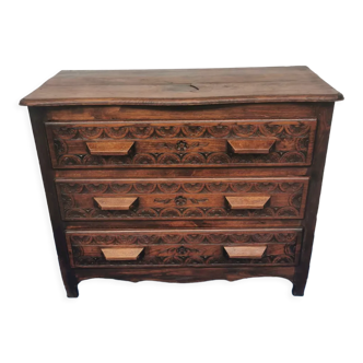 Breton chest of drawers in solid oak