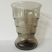 Vintage Leerdam Vase. Glass vase K.P.C. De Bazel. 1920's smoke glass vase Model S.