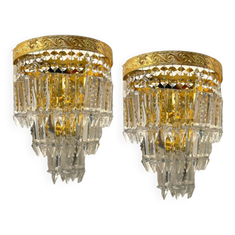 Extra Large Crystal Sconces Set of 2