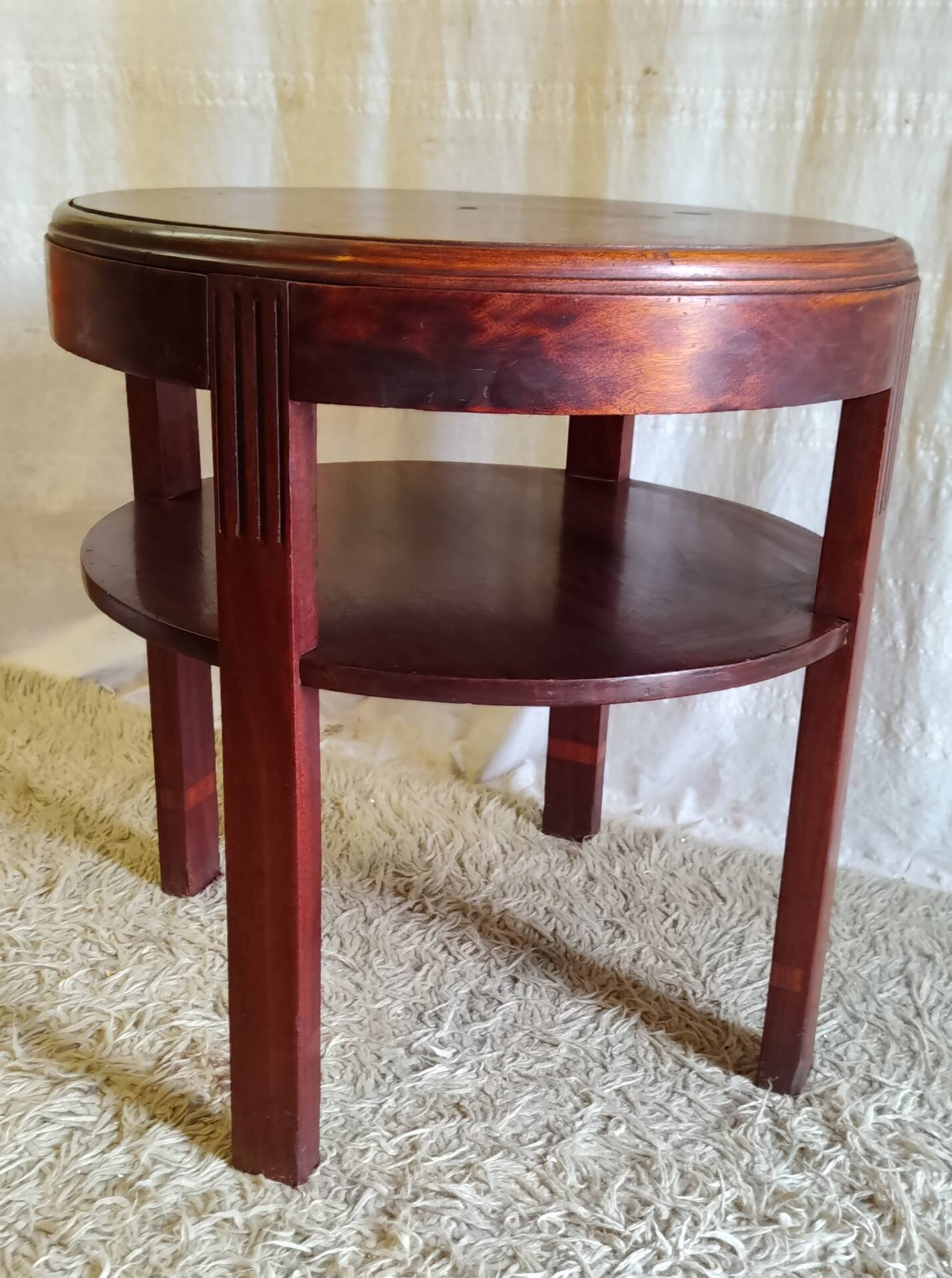Art Deco side table in solid wood - 1940s/50s
