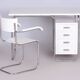 Czech Bauhaus Writing Desk with Chair in Chrome and Lacquered Wood, 1930s, Set of 2