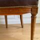 Vintage office chair in wood and brown studded leather late nineteenth