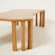 Coffee table signed by Vincent Poujardieu free form in oak 1992