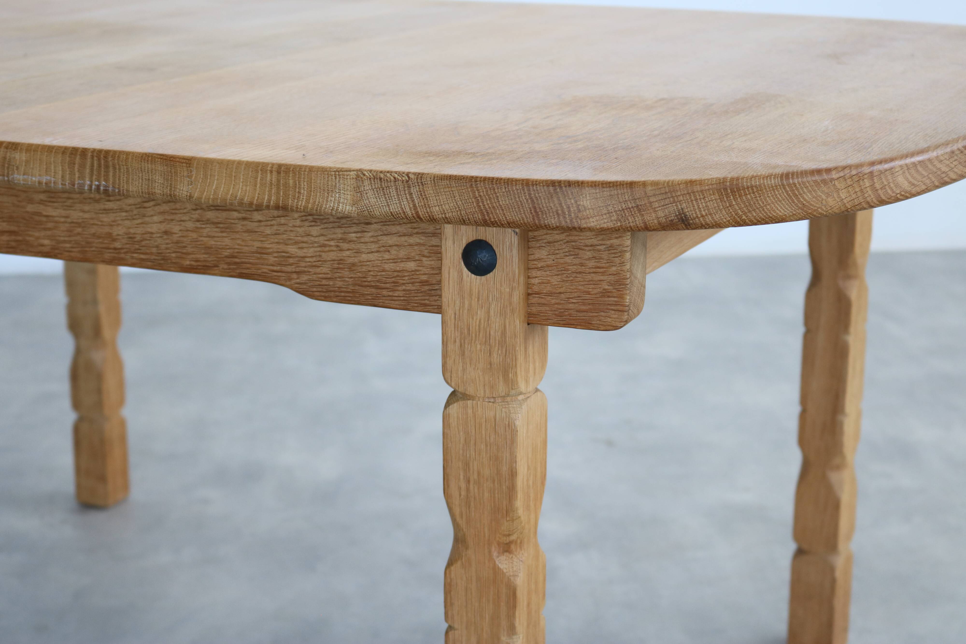 brutalist dining table | vintage table | oak | extendable