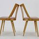 1960s Antonin Suman Set of Four Dining chairs in Beech Wood , Czechoslovakia