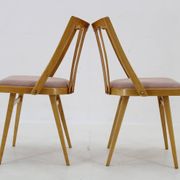 1960s Antonin Suman Set of Four Dining chairs in Beech Wood , Czechoslovakia