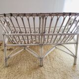 White rattan bench