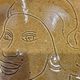 Plate of art Vallauris Foucard-Jourdan 1959 Incised profile decoration