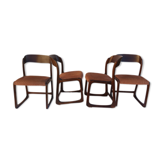 Series of 4 Baumann chairs, sleigh model