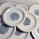 Set of 10 antique Lunéville flat plates – blue floral decoration