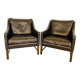 Fauteuils en cuir et palissandre de Fredrik Kayser des années 50 – cuir marron