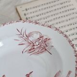 Antique hollow dish red iron earth Badonviller Théophile Fenal