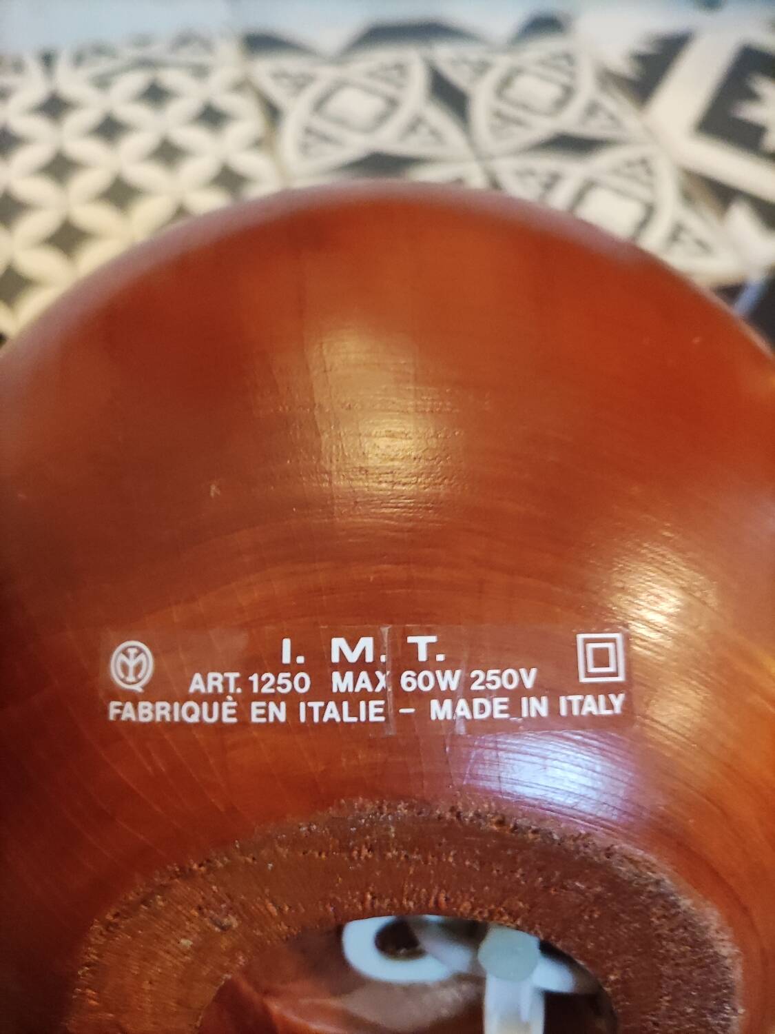 Wooden ball lamp base made in Italy