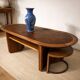Oval Art Deco coffee table in rosewood, 1930s-1940s.