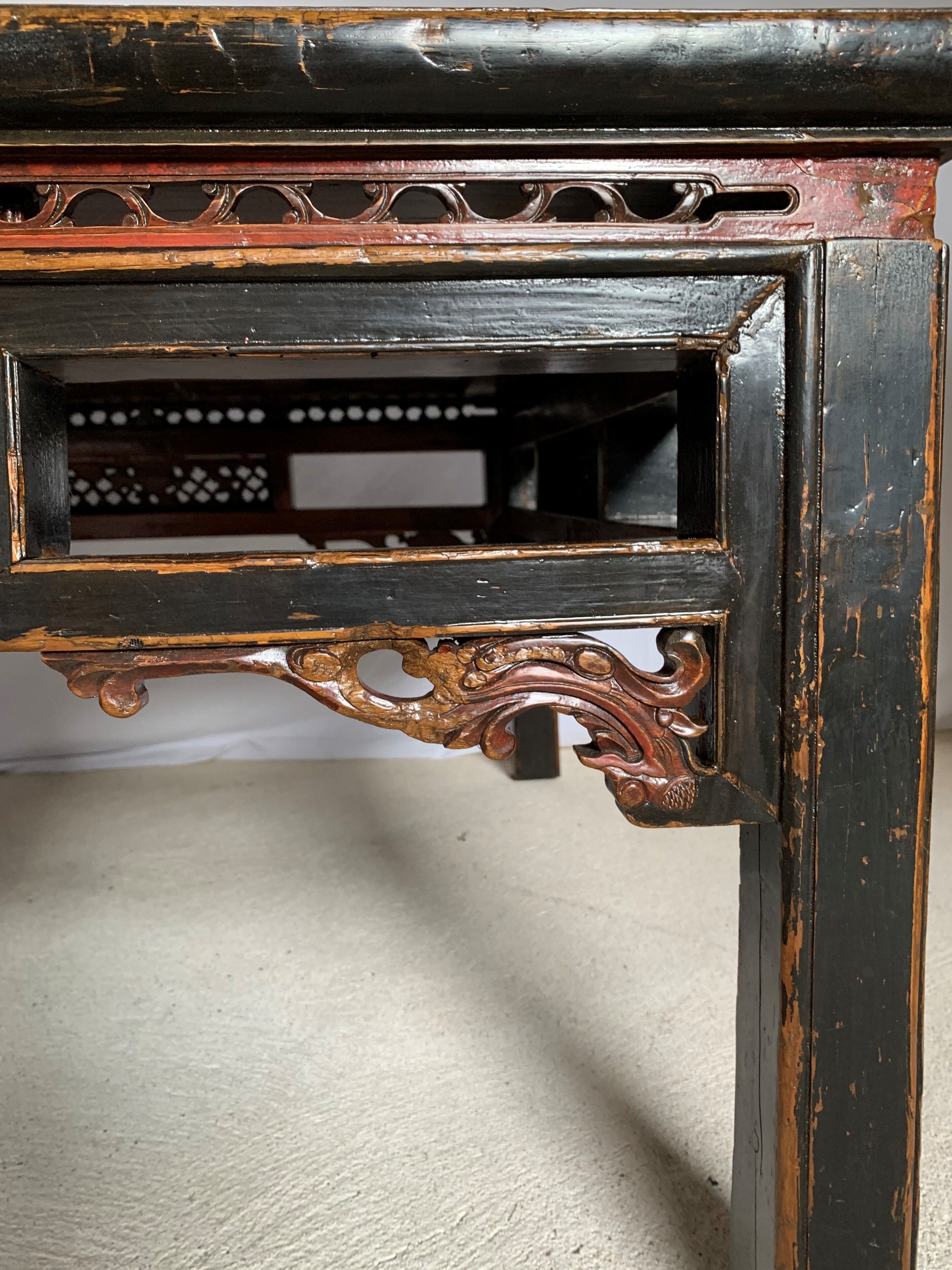 Ancient chinese golden wood table