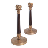 Pair of empire period candlesticks