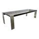 Table basse acier chromé et plateau en verre fumé trempé