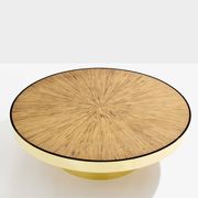 Table basse marqueterie de bambou et laiton vers 1980
