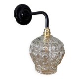 Vintage globe wall lamp in molded glass