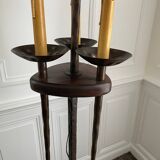 Brutalist hammered wrought iron floor lamp 1940